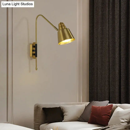 Modern white and brass v-shaped wall light bedroom reading lamp