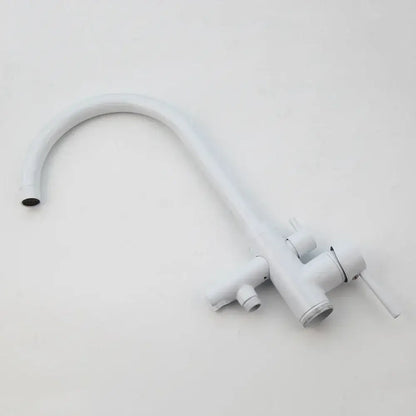 Modern white and chrome bathtub faucet set – bathroom floor mount