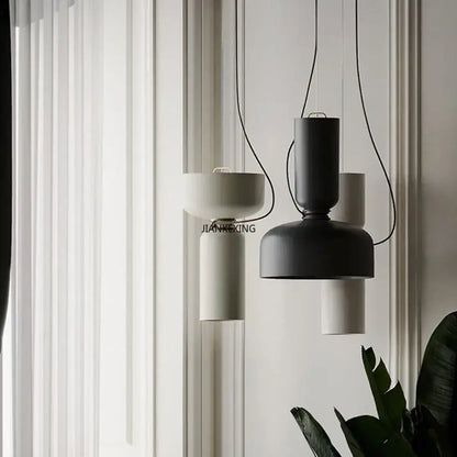 Modern white and copper ceramic pendant light dining room