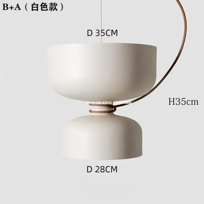 Modern white and copper ceramic pendant light dining room
