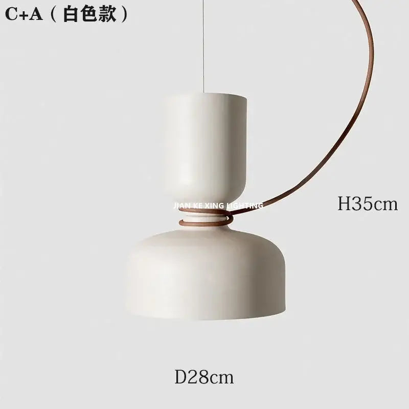 Modern white and copper ceramic pendant light dining room