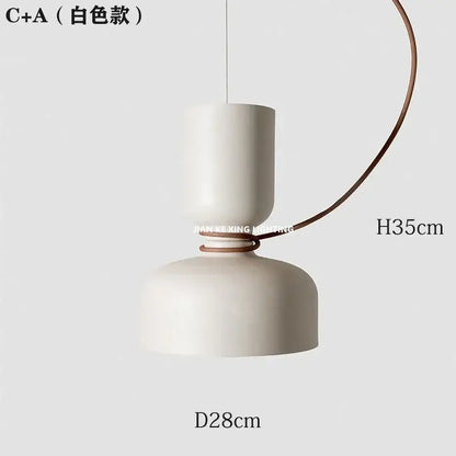 Modern white and copper ceramic pendant light dining room