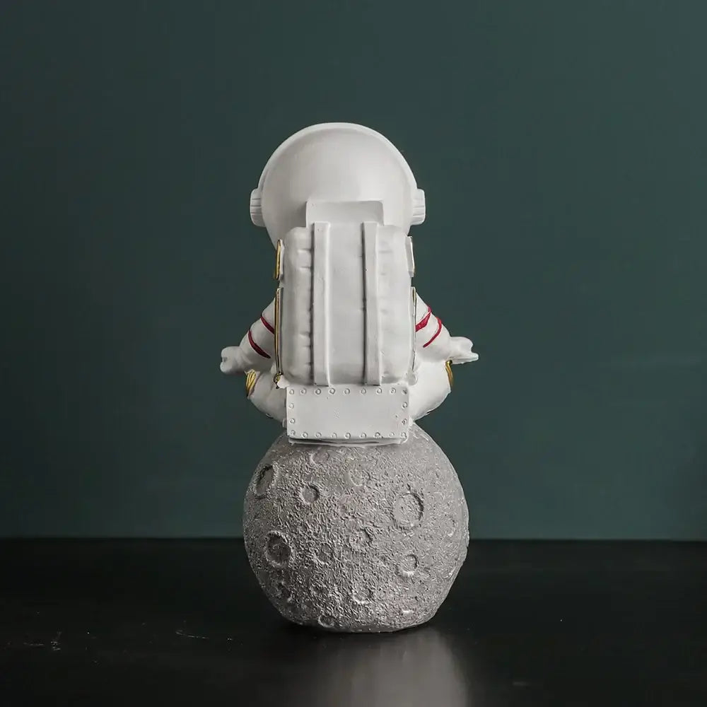 Modern white and electroplated golden astronaut figurines living room decor