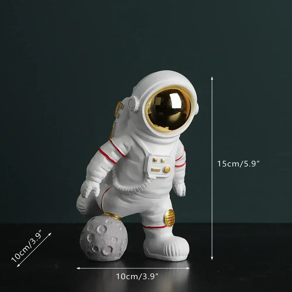 Modern white and electroplated golden astronaut figurines living room decor