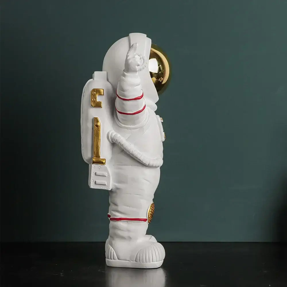 Modern white and electroplated golden astronaut figurines living room decor