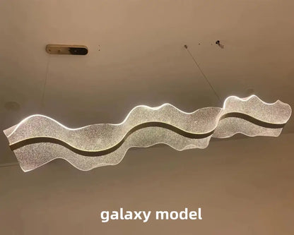 Modern white and gold acrylic ribbon led pendant – dining room light