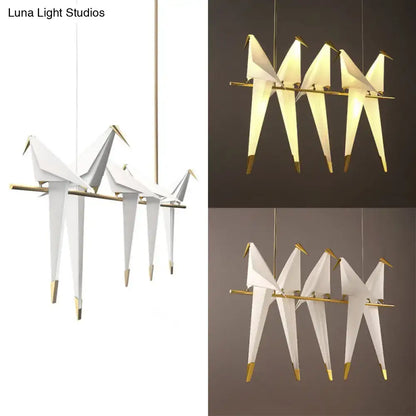 Modern white and gold bird island pendant light for bedroom