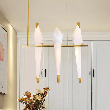 Modern white and gold bird island pendant light for bedroom