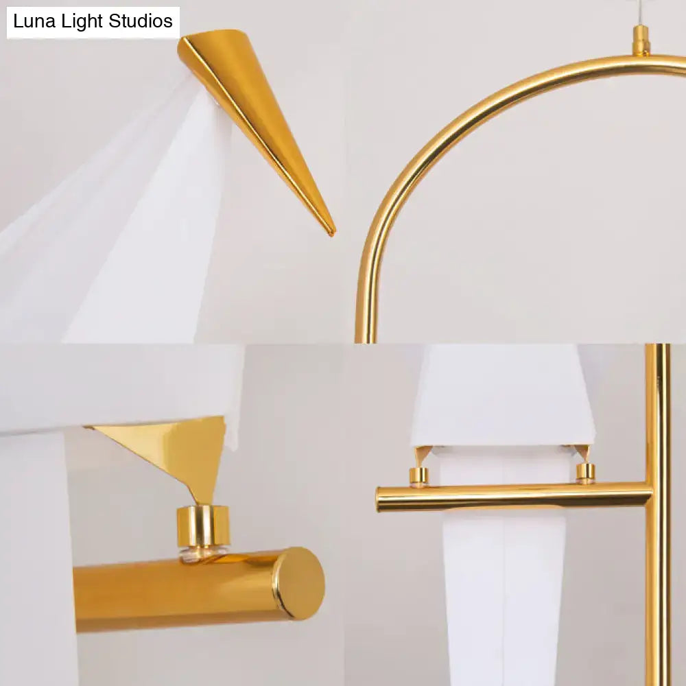Modern white and gold bird island pendant light for bedroom