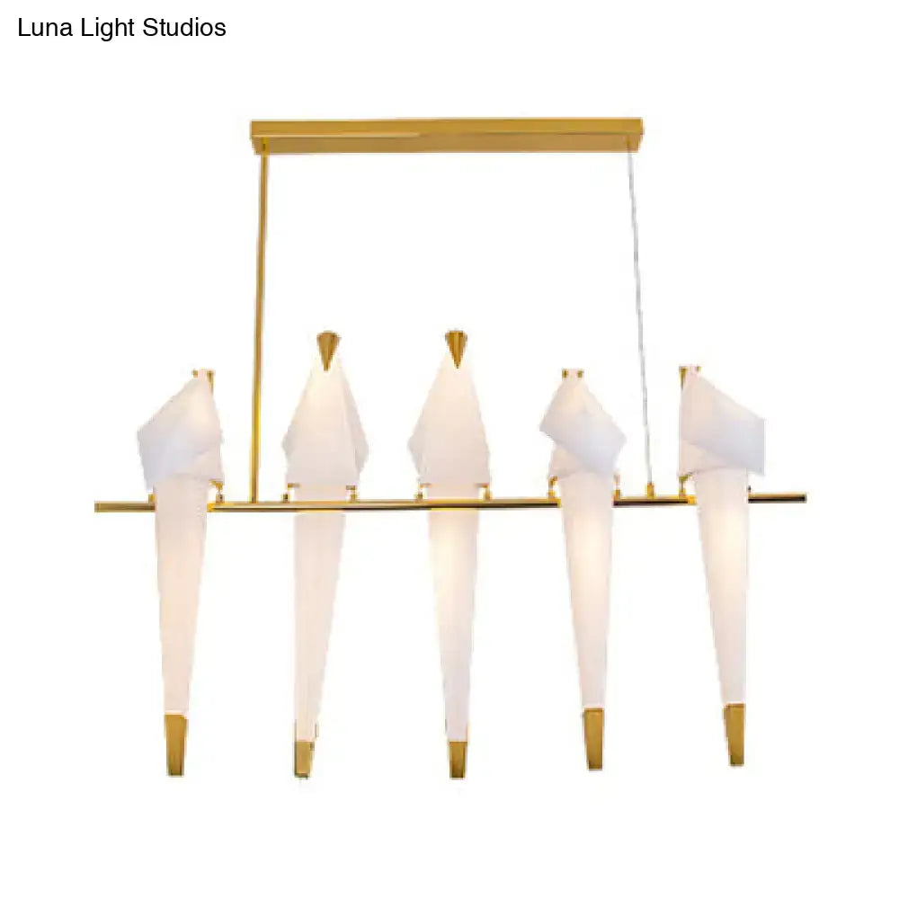 Modern white and gold bird island pendant light for bedroom