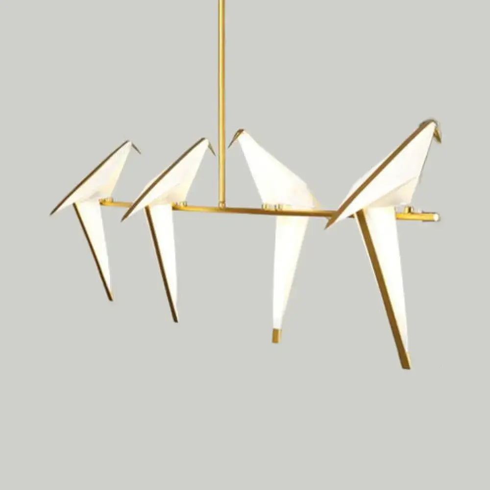 Modern white and gold bird island pendant light for bedroom