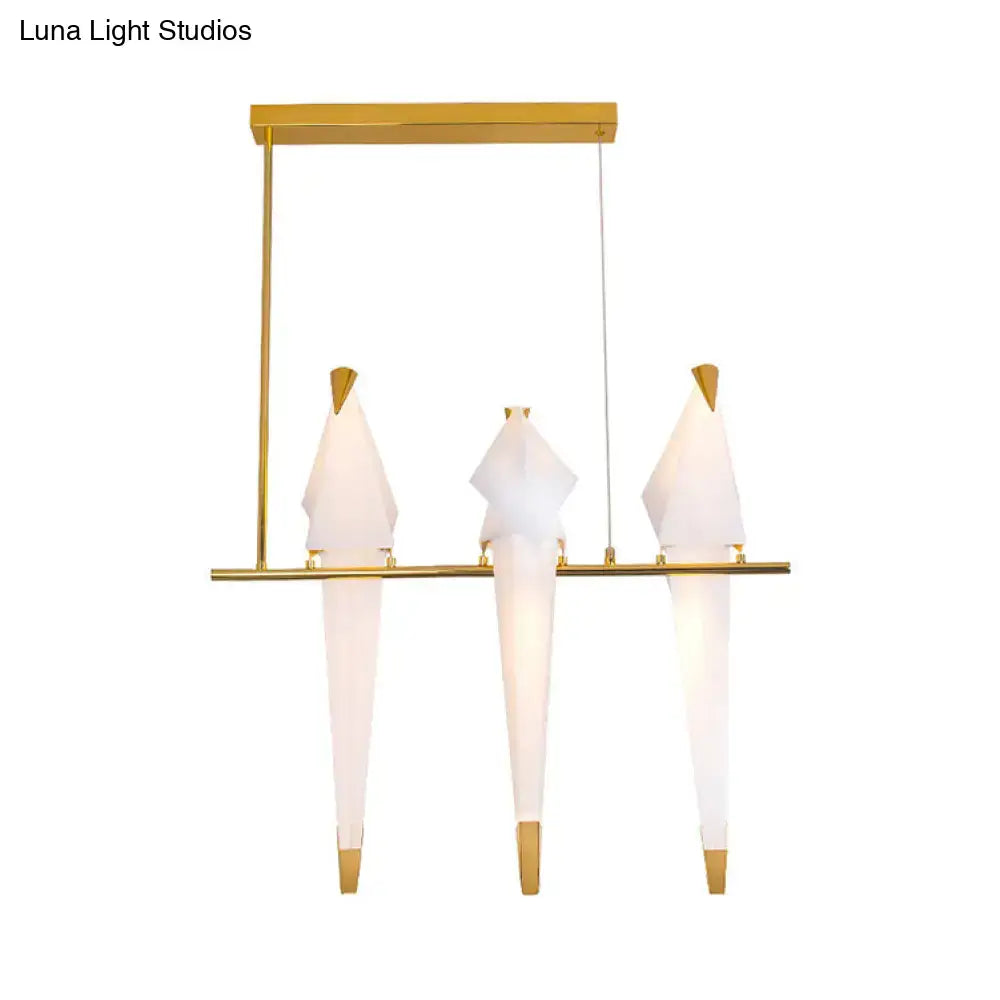 Modern white and gold bird island pendant light for bedroom