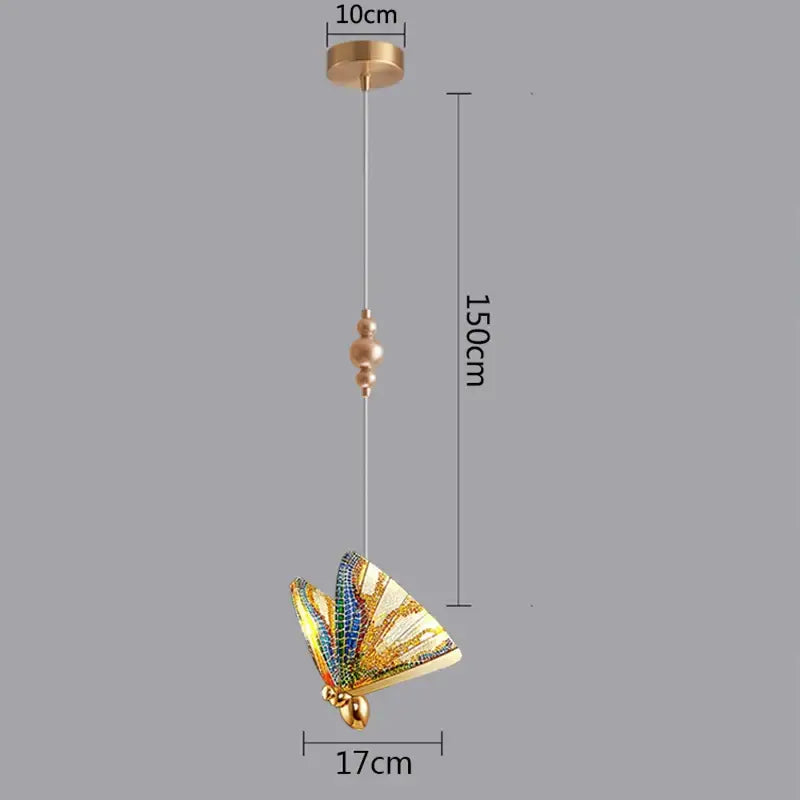 Modern white and gold butterfly pendant lights bedroom decor