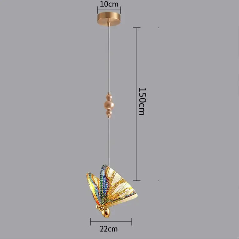 Modern white and gold butterfly pendant lights bedroom decor