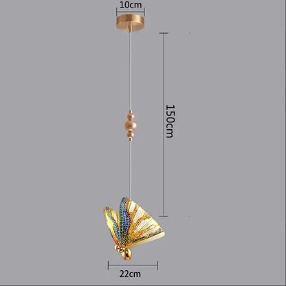 Modern white and gold butterfly pendant lights bedroom decor