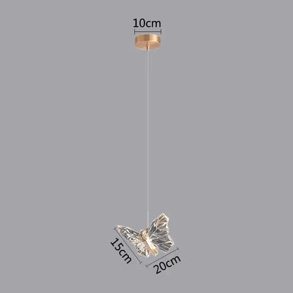 Modern white and gold butterfly pendant lights bedroom decor