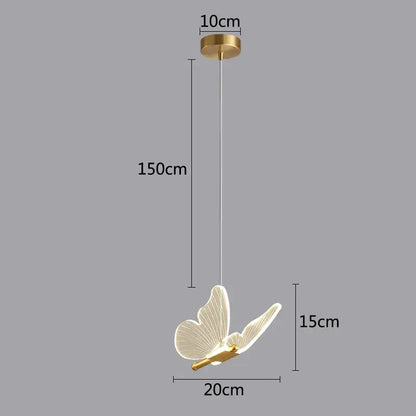 Modern white and gold butterfly pendant lights bedroom decor