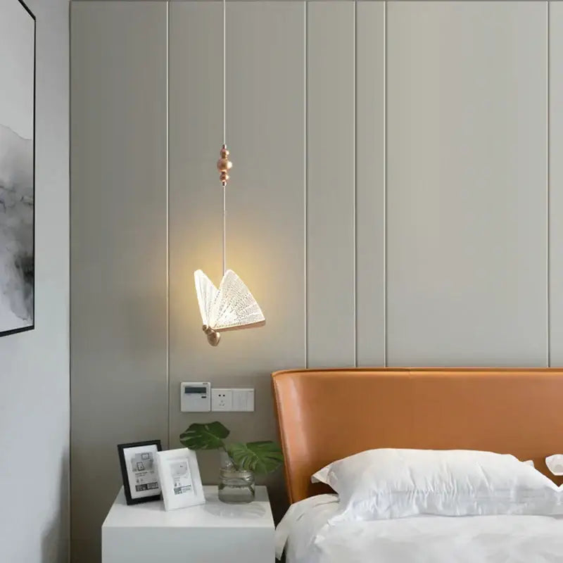 Modern white and gold butterfly pendant lights bedroom decor