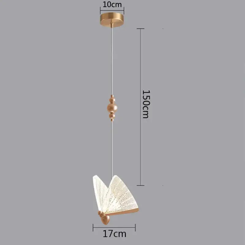 Modern white and gold butterfly pendant lights bedroom decor