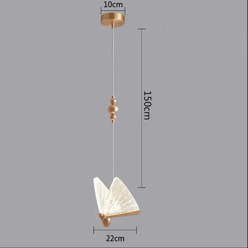 Modern white and gold butterfly pendant lights bedroom decor