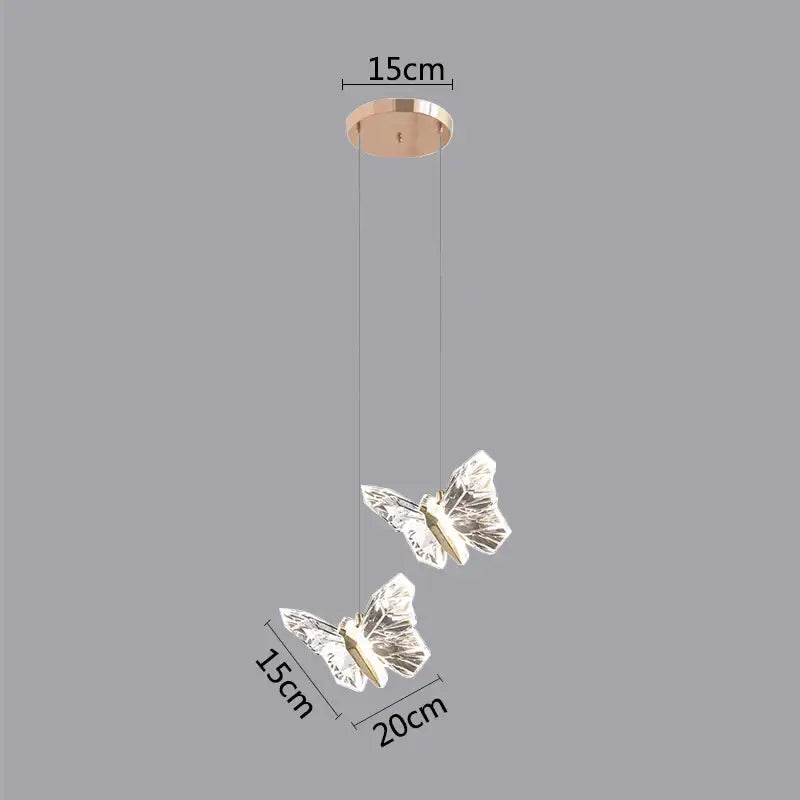 Modern white and gold butterfly pendant lights bedroom decor