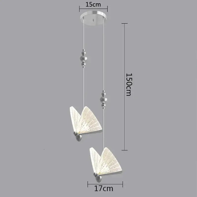 Modern white and gold butterfly pendant lights bedroom decor