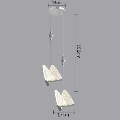 Modern white and gold butterfly pendant lights bedroom decor