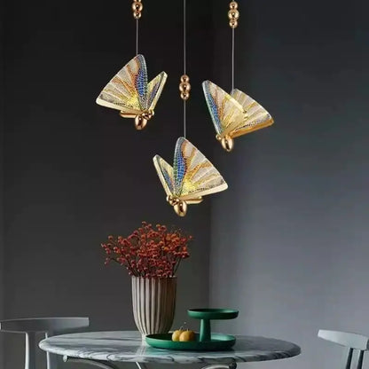 Modern white and gold butterfly pendant lights bedroom decor
