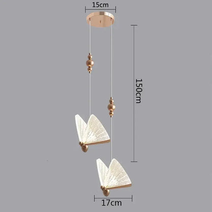 Modern white and gold butterfly pendant lights bedroom decor