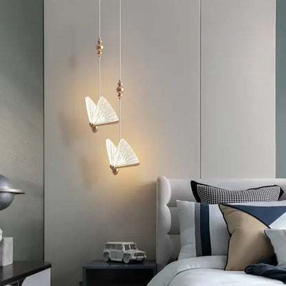 Modern white and gold butterfly pendant lights bedroom decor