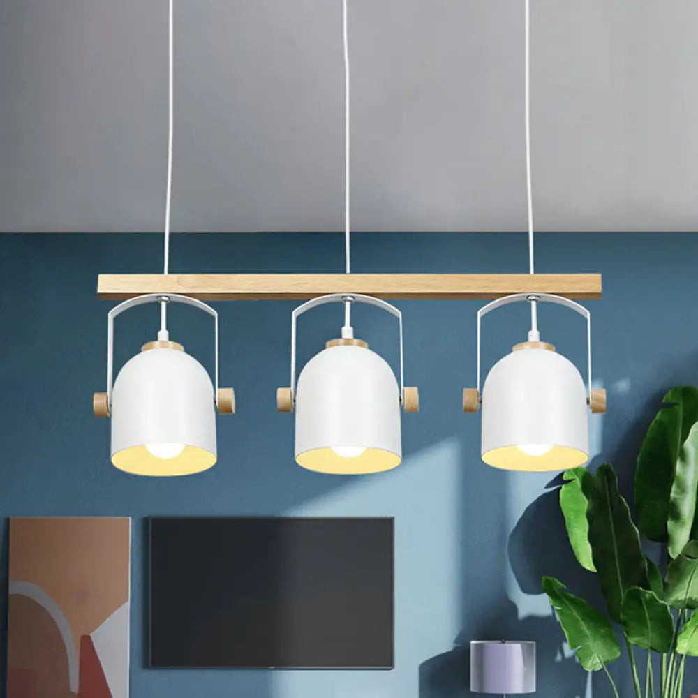 DecorBites™ Modern White and Grey Dome Shade Chandelier - Nordic Metal Island Light