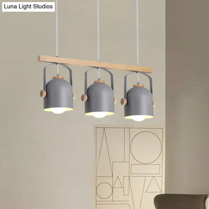 DecorBites™ Modern White and Grey Dome Shade Chandelier - Nordic Metal Island Light
