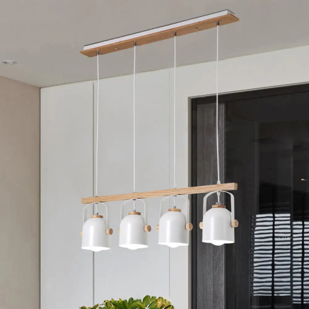 DecorBites™ Modern White and Grey Dome Shade Chandelier - Nordic Metal Island Light