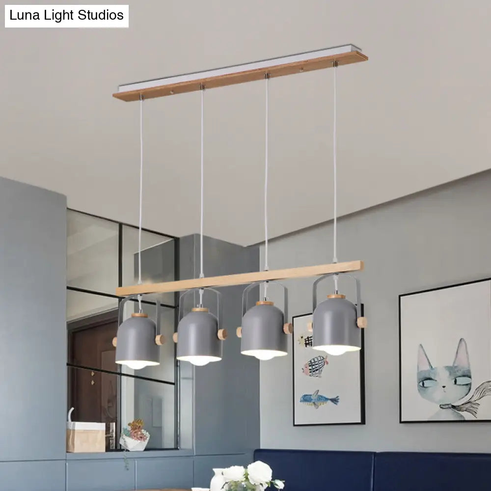 DecorBites™ Modern White and Grey Dome Shade Chandelier - Nordic Metal Island Light