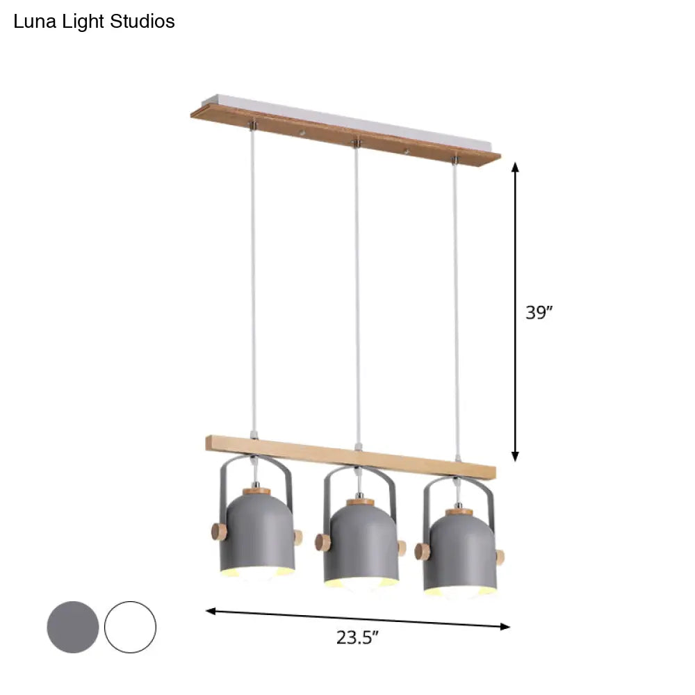DecorBites™ Modern White and Grey Dome Shade Chandelier - Nordic Metal Island Light