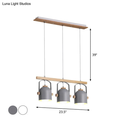 DecorBites™ Modern White and Grey Dome Shade Chandelier - Nordic Metal Island Light