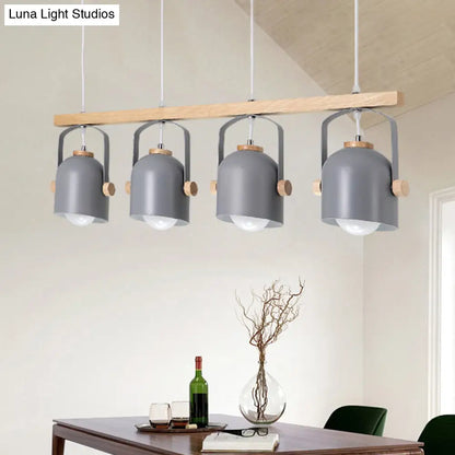 DecorBites™ Modern White and Grey Dome Shade Chandelier - Nordic Metal Island Light