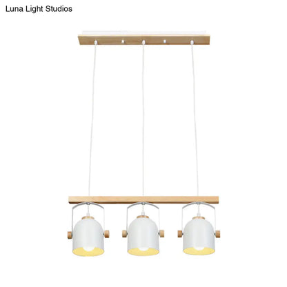 DecorBites™ Modern White and Grey Dome Shade Chandelier - Nordic Metal Island Light