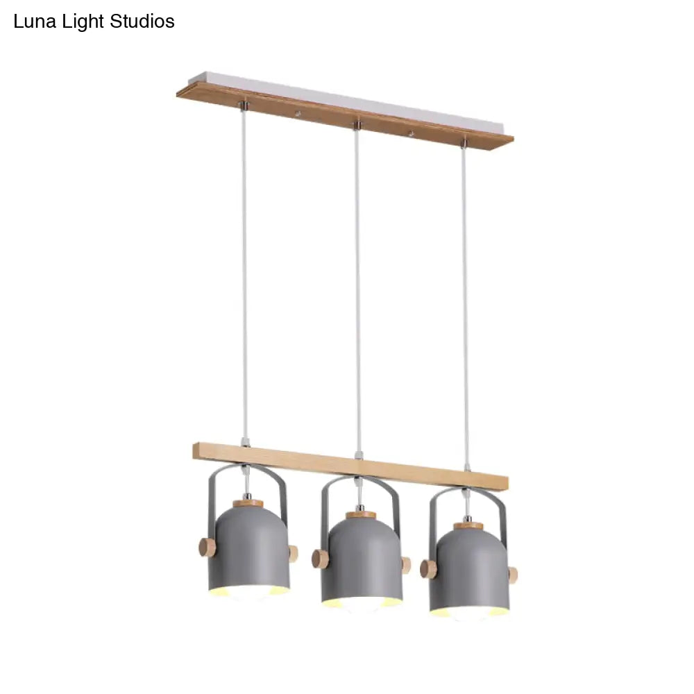 DecorBites™ Modern White and Grey Dome Shade Chandelier - Nordic Metal Island Light