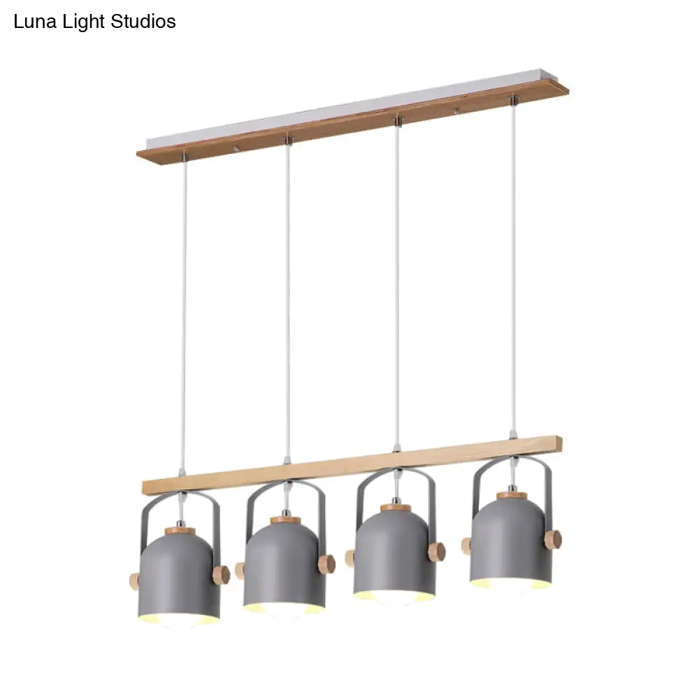 DecorBites™ Modern White and Grey Dome Shade Chandelier - Nordic Metal Island Light