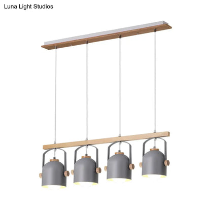 DecorBites™ Modern White and Grey Dome Shade Chandelier - Nordic Metal Island Light