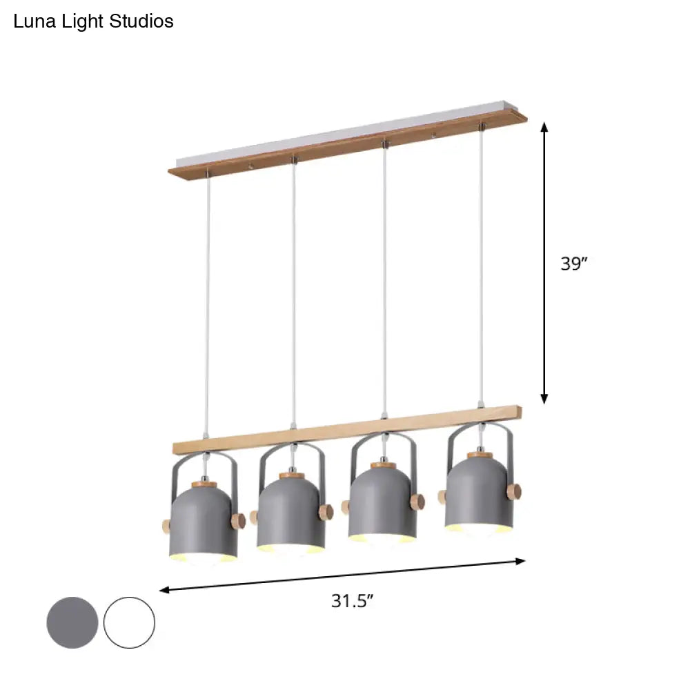 DecorBites™ Modern White and Grey Dome Shade Chandelier - Nordic Metal Island Light