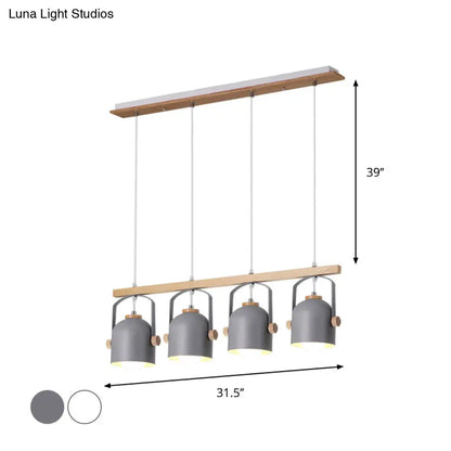DecorBites™ Modern White and Grey Dome Shade Chandelier - Nordic Metal Island Light
