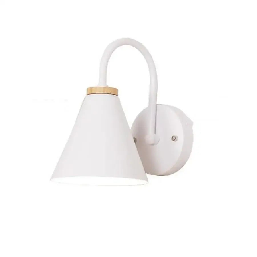 Modern white and iron wood led wall lamp bedroom sconce