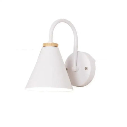 Modern white and iron wood led wall lamp bedroom sconce