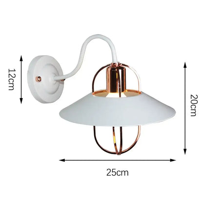 Modern white and iron wood led wall lamp bedroom sconce