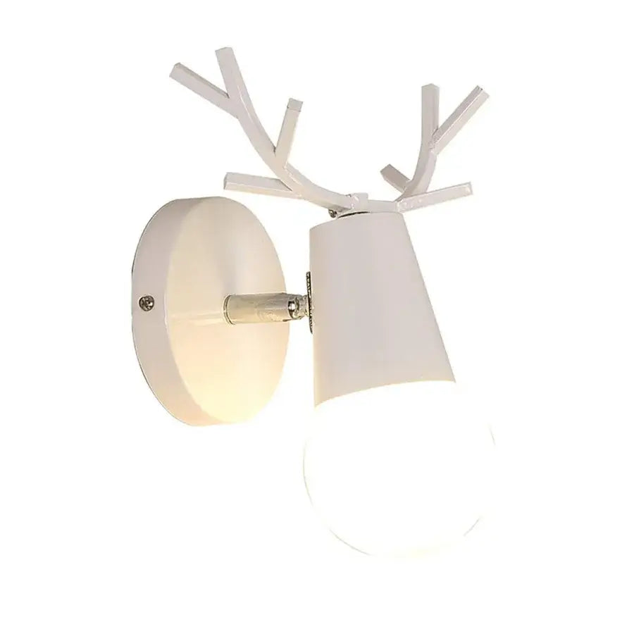 Modern white and iron wood led wall lamp bedroom sconce