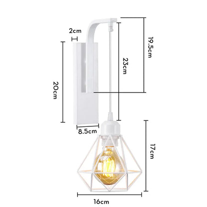 Modern white and iron wood led wall lamp bedroom sconce