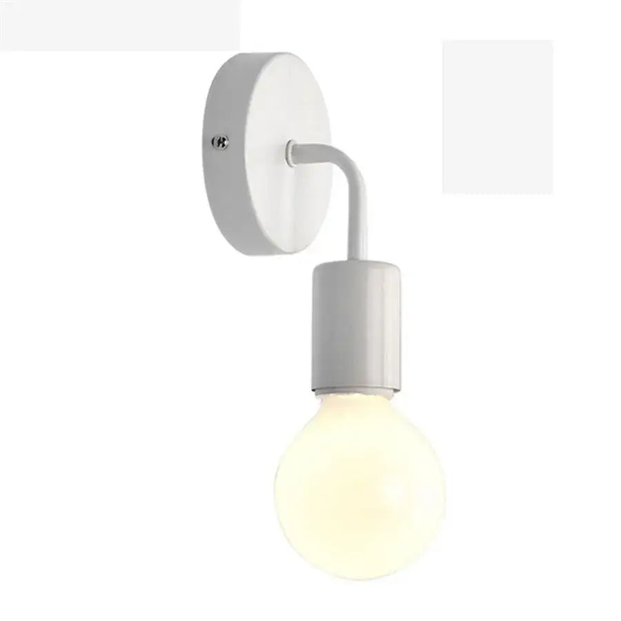Modern white and iron wood led wall lamp bedroom sconce