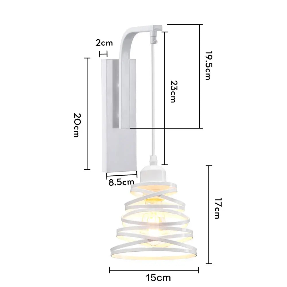 Modern white and iron wood led wall lamp bedroom sconce